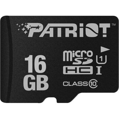 Patriot PSF16GMDC10 Carte mémoire MicroSDHC UHS-I Class 10 (16 Go, microSDHC, U1, UHS-I), Carte mémoire, Noir Patriot PSF16GMDC10 Carte mémoire MicroSDHC UHS-I Class 10 (16 Go, microSDHC, U1, UHS-I), Carte mémoire, Noir