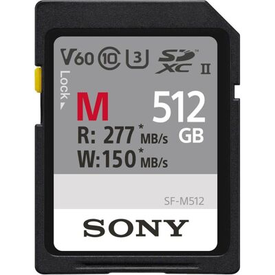 Sony PRO SDXC UHS-II 512GB / 277MB/s (512 Go, SDXC, U3, UHS-II), Carte mémoire, Noir Sony PRO SDXC UHS-II 512GB / 277MB/s (512 Go, SDXC, U3, UHS-II), Carte mémoire, Noir