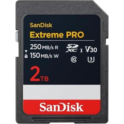 SanDisk Extreme PRO UHS-I (2000 Go, SDXC, U3, UHS-I), Carte mémoire, Noir SanDisk Extreme PRO UHS-I (2000 Go, SDXC, U3, UHS-I), Carte mémoire, Noir