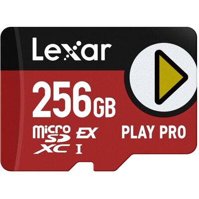 Lexar Play Pro (256 Go, microSD Express, U3, UHS-I), Carte mémoire, Rouge, Noir Lexar Play Pro (256 Go, microSD Express, U3, UHS-I), Carte mémoire, Rouge, Noir