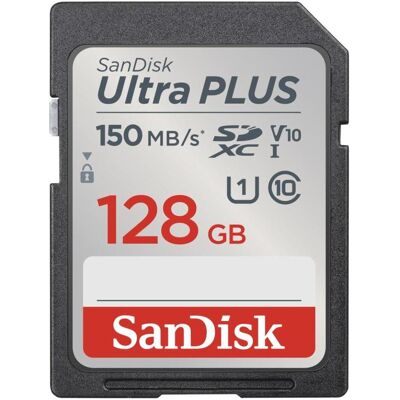Carte mémoire SanDisk Ultra Plus 128GB - UHS-I, V10, Classe 10 Carte mémoire SanDisk Ultra Plus 128GB - UHS-I, V10, Classe 10