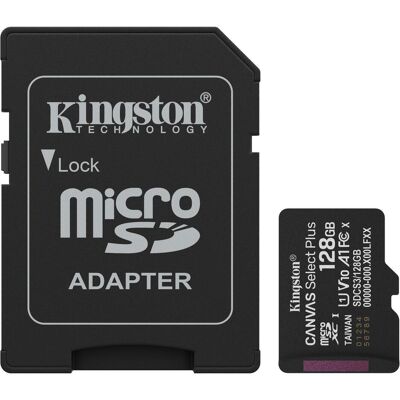 Kingston Canvas Select Plus (128 Go, microSDXC, U1, UHS-I), Carte mémoire, Noir Kingston Canvas Select Plus (128 Go, microSDXC, U1, UHS-I), Carte mémoire, Noir