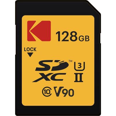 Kodak SD 128 Go UHS-II U3 V90 Ultra Pro (128 Go, SDXC, U3, UHS-II), Carte mémoire, Noir, Orange, Jaune Kodak SD 128 Go UHS-II U3 V90 Ultra Pro (128 Go, SDXC, U3, UHS-II), Carte mémoire, Noir, Orange, Jaune