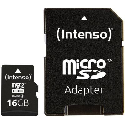 Intenso "CARD Dig Z MicroSDHC 16GB C4 21MB/s inkl.SD Adapter" (16 Go, microSDHC), Carte mémoire Intenso "CARD Dig Z MicroSDHC 16GB C4 21MB/s inkl.SD Adapter" (16 Go, microSDHC), Carte mémoire