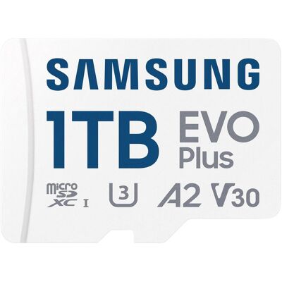 Samsung EVO Plus (1000 Go, microSDXC, U3, UHS-I), Carte mémoire, Bleu, Blanc Samsung EVO Plus (1000 Go, microSDXC, U3, UHS-I), Carte mémoire, Bleu, Blanc