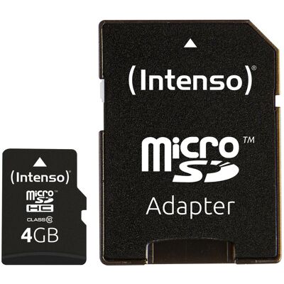 Intenso microSD Class 10 (4 Go, microSDHC, U1), Carte mémoire, Noir Intenso microSD Class 10 (4 Go, microSDHC, U1), Carte mémoire, Noir