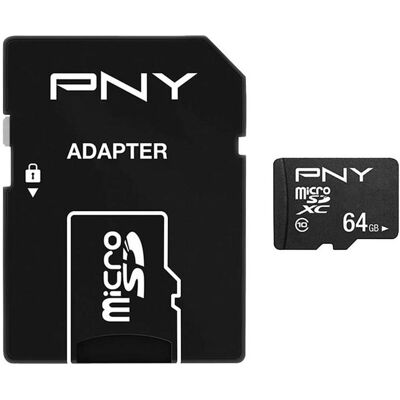 PNY Performance Plus (64 Go, microSDXC, U1, UHS-I), Carte mémoire, Noir PNY Performance Plus (64 Go, microSDXC, U1, UHS-I), Carte mémoire, Noir
