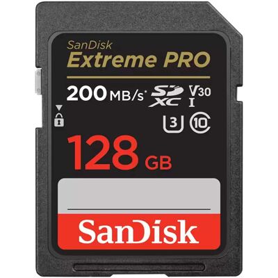 SanDisk Extreme PRO UHS-I V30 (128 Go, SDXC, U3, UHS-I), Carte mémoire, Noir SanDisk Extreme PRO UHS-I V30 (128 Go, SDXC, U3, UHS-I), Carte mémoire, Noir