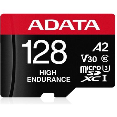 Adata High Endurance (128 Go, microSDXC, U3, UHS-I), Carte mémoire, Rouge, Noir Adata High Endurance (128 Go, microSDXC, U3, UHS-I), Carte mémoire, Rouge, Noir