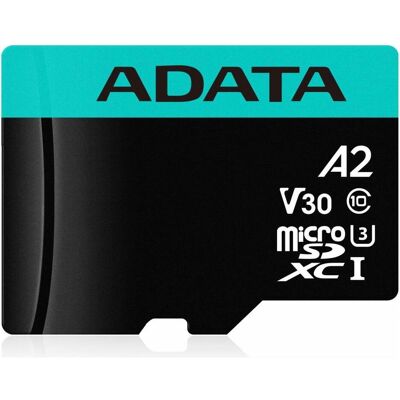 Adata Adaptateur Premier Pro Incl. (128 Go, microSDHC, U3, UHS-I), Carte mémoire, Noir, Bleu Adata Adaptateur Premier Pro Incl. (128 Go, microSDHC, U3, UHS-I), Carte mémoire, Noir, Bleu
