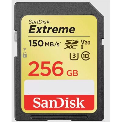SanDisk Extreme (256 Go, SDXC, U3, UHS-I), Carte mémoire, Or, Noir SanDisk Extreme (256 Go, SDXC, U3, UHS-I), Carte mémoire, Or, Noir