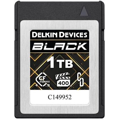 Delkin CFexpress 4.0 BLACK Type B R3630/W3130 (VPG400) 1TB (1000 Go, CFexpress type B), Carte mémoire, Noir Delkin CFexpress 4.0 BLACK Type B R3630/W3130 (VPG400) 1TB (1000 Go, CFexpress type B), Carte mémoire, Noir