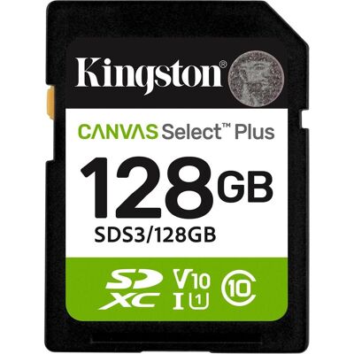 Kingston Canvas Select Plus (128 Go, SDXC, U1, UHS-I), Carte mémoire, Vert, Noir, Blanc Kingston Canvas Select Plus (128 Go, SDXC, U1, UHS-I), Carte mémoire, Vert, Noir, Blanc