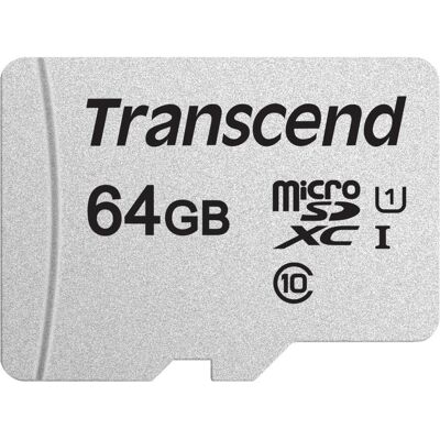 Transcend USD300S (64 Go, microSDXC, U1, UHS-I), Carte mémoire, Argent Transcend USD300S (64 Go, microSDXC, U1, UHS-I), Carte mémoire, Argent