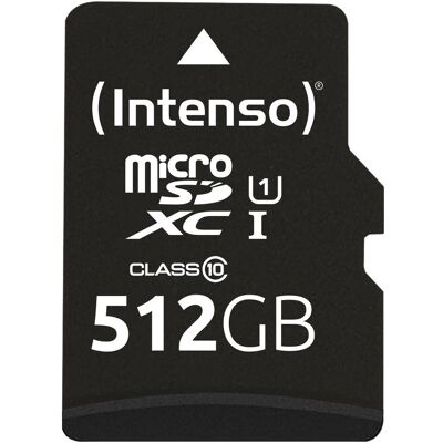 Intenso Performance (512 Go, microSDHC, U1, UHS-I), Carte mémoire, Noir Intenso Performance (512 Go, microSDHC, U1, UHS-I), Carte mémoire, Noir