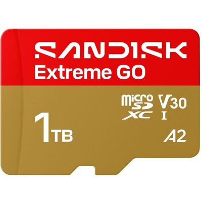 SanDisk Extreme Go (1000 Go, microSDHC, microSDXC, U3, UHS-I), Carte mémoire, Or, Rouge SanDisk Extreme Go (1000 Go, microSDHC, microSDXC, U3, UHS-I), Carte mémoire, Or, Rouge