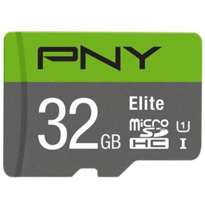 PNY Elite (32 Go, microSDHC, U1, UHS-I), Carte mémoire, Gris, Vert PNY Elite (32 Go, microSDHC, U1, UHS-I), Carte mémoire, Gris, Vert