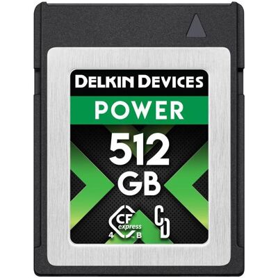 Delkin CFexpress Power R3650/W3240/SW820 (4.0) 512GB (512 Go, CFexpress type B), Carte mémoire, Argent Delkin CFexpress Power R3650/W3240/SW820 (4.0) 512GB (512 Go, CFexpress type B), Carte mémoire, Argent