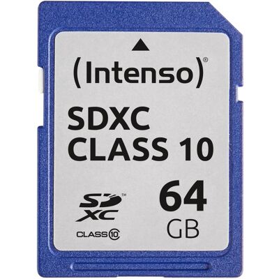 Intenso SD Class 10 (64 Go, SDXC, U1), Carte mémoire, Argent Intenso SD Class 10 (64 Go, SDXC, U1), Carte mémoire, Argent