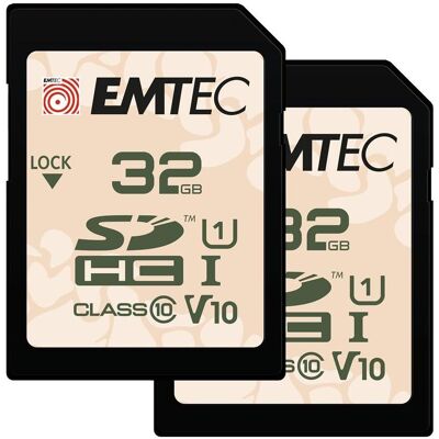 Emtec SD 32 Go UHS-I U1 V10 Extérieur P2 (32 Go, SDHC, U1, UHS-I), Carte mémoire, Noir Emtec SD 32 Go UHS-I U1 V10 Extérieur P2 (32 Go, SDHC, U1, UHS-I), Carte mémoire, Noir