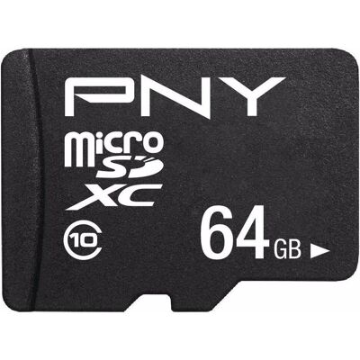 PNY Performance Plus (64 Go, microSDXC, U1, UHS-I), Carte mémoire, Noir PNY Performance Plus (64 Go, microSDXC, U1, UHS-I), Carte mémoire, Noir