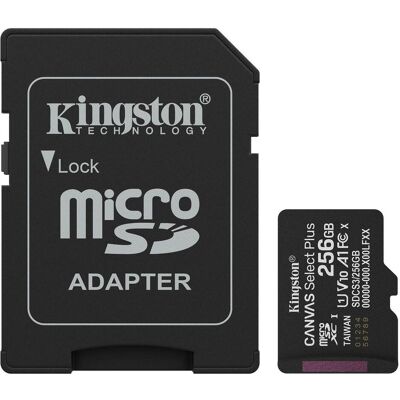 Kingston Canvas Select Plus (256 Go, microSDXC, U1, UHS-I), Carte mémoire, Noir Kingston Canvas Select Plus (256 Go, microSDXC, U1, UHS-I), Carte mémoire, Noir