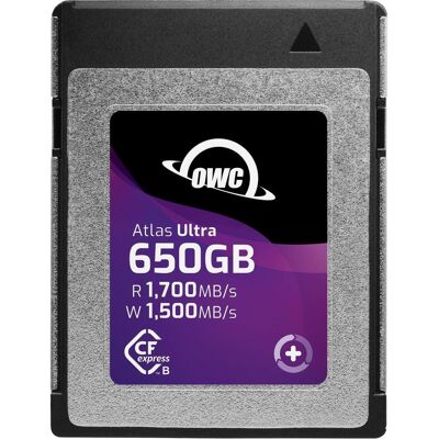 OWC CFexpress Atlas Ultra 650GB 1700/1500 Mo/s (650 Go, CFexpress type B), Carte mémoire OWC CFexpress Atlas Ultra 650GB 1700/1500 Mo/s (650 Go, CFexpress type B), Carte mémoire