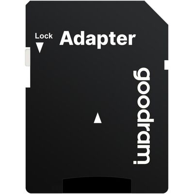 Goodram Microcarte M1AA + adaptateur (64 Go, microSDXC, U1, UHS-I), Carte mémoire, Noir Goodram Microcarte M1AA + adaptateur (64 Go, microSDXC, U1, UHS-I), Carte mémoire, Noir