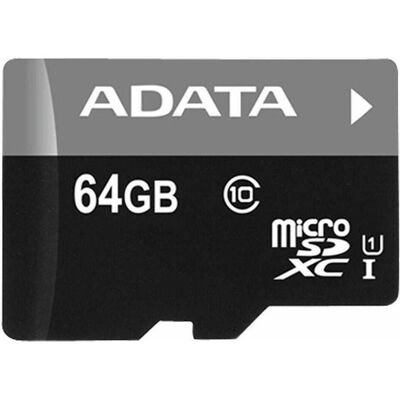 Adata Carte microSDXC (64 Go, microSDXC, U1, UHS-I), Carte mémoire, Noir Adata Carte microSDXC (64 Go, microSDXC, U1, UHS-I), Carte mémoire, Noir
