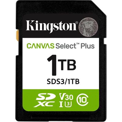 Kingston Canvas Select Plus (1000 Go, SD, SDXC, U3, UHS-I), Carte mémoire, Vert, Blanc, Noir, Multicolore Kingston Canvas Select Plus (1000 Go, SD, SDXC, U3, UHS-I), Carte mémoire, Vert, Blanc, Noir, Multicolore