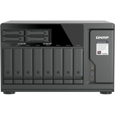 QNAP TVS-H1277AX-R5-16G Ryzen 5 Pro 7645 12-Bay NAS 16GB UDIMM DDR5 non-ECC 2x2.5 GbE + 2x10GBASE-T, NAS, Noir QNAP TVS-H1277AX-R5-16G Ryzen 5 Pro 7645 12-Bay NAS 16GB UDIMM DDR5 non-ECC 2x2.5 GbE + 2x10GBASE-T, NAS, Noir