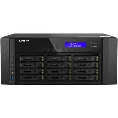 QNAP TS-h1290FX-7302P-128G (0 TB), NAS, Noir QNAP TS-h1290FX-7302P-128G (0 TB), NAS, Noir