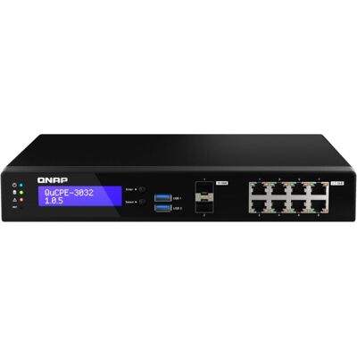 QNAP QuCPE-3032-C3558R-8G Intel Atom C3558R 8x2.5GbE ports RJ45 et 2x10GbE ports SFP+ 2xM.2 2280 NV, NAS, Noir QNAP QuCPE-3032-C3558R-8G Intel Atom C3558R 8x2.5GbE ports RJ45 et 2x10GbE ports SFP+ 2xM.2 2280 NV, NAS, Noir