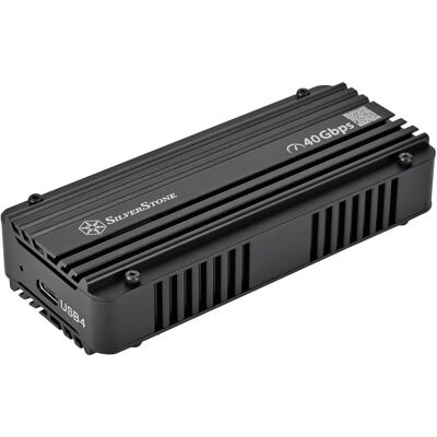 Silverstone Technology SST-MS12B-40G, USB4 NVMe SSD-Gehäuse mit Aktivkühlung (M.2), Boîtier pour disques durs, Noir Silverstone Technology SST-MS12B-40G, USB4 NVMe SSD-Gehäuse mit Aktivkühlung (M.2), Boîtier pour disques durs, Noir