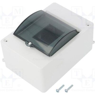 Elektro-Plast Rozdzielnica modułowa 1 x 4 natynkowa IP30 z pokrywą dymną N+PE MINI S-4 (2304-11) (Boîtier), Accessoires électroniques + boîtier, Blanc, Transparent Elektro-Plast Rozdzielnica modułowa 1 x 4 natynkowa IP30 z pokrywą dymną N+PE MINI S-4 (2304-11) (Boîtier), Accessoires électroniques + boîtier, Blanc, Transparent