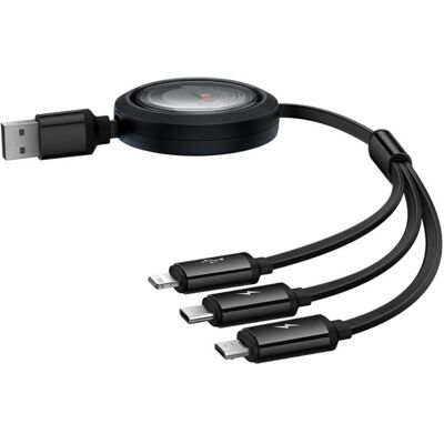 Baseus 3en1 (1.10 m, 100 W), Câble USB Baseus 3en1 (1.10 m, 100 W), Câble USB