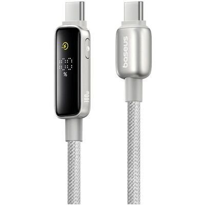 Baseus Câble USB-C vers USB-C Vipow Display, 100W, 5A, 1m, gris (1 m, USB 2.0, 100 W), Câble USB Baseus Câble USB-C vers USB-C Vipow Display, 100W, 5A, 1m, gris (1 m, USB 2.0, 100 W), Câble USB