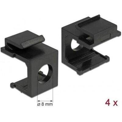 Delock Cache Keystone noir avec passage de 8 mm 4 pièces (Support de module Keystone), Réseau : accessoires Delock Cache Keystone noir avec passage de 8 mm 4 pièces (Support de module Keystone), Réseau : accessoires