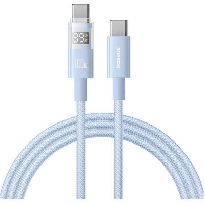 Baseus Câble USB-C vers USB-C Display 2, 100W, 5A, 1m, Bleu (1 m, 100 W), Câble USB Baseus Câble USB-C vers USB-C Display 2, 100W, 5A, 1m, Bleu (1 m, 100 W), Câble USB