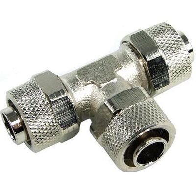 Aquatuning 13/10mm (10x1,5mm) Connecteur de tuyau en T, Raccord, Argent Aquatuning 13/10mm (10x1,5mm) Connecteur de tuyau en T, Raccord, Argent