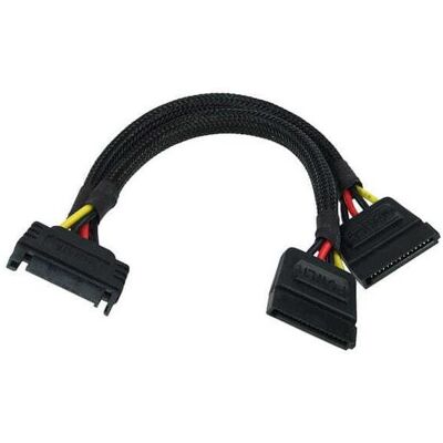 Câble en Y d'alimentation SATA Phobya 15cm - Noir Diviseur Câble en Y d'alimentation SATA Phobya 15cm - Noir Diviseur