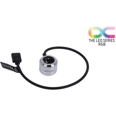 Alphacool Aurora HardTube LED Ring 16mm Chrome - RGB (RGB), Modding : éclairage Alphacool Aurora HardTube LED Ring 16mm Chrome - RGB (RGB), Modding : éclairage