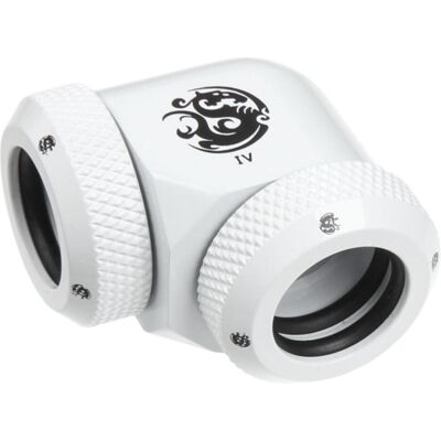 Bitspower Adaptateur Multi-Link 90 degrés 12mm AD vers 12mm AD Hardtube, Raccord, Blanc Bitspower Adaptateur Multi-Link 90 degrés 12mm AD vers 12mm AD Hardtube, Raccord, Blanc