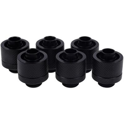 Alphacool Glace 16/10mm G1/4 - pack de six, Raccord, Noir Alphacool Glace 16/10mm G1/4 - pack de six, Raccord, Noir