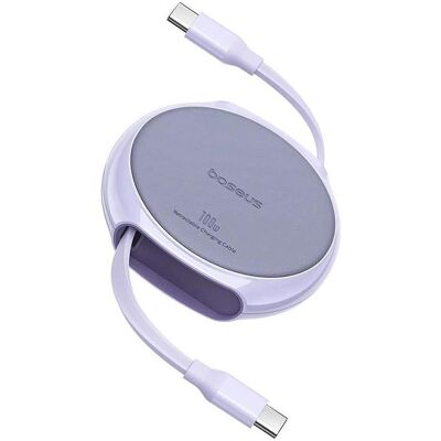 Baseus Câble USB-C vers USB-C Pathfinder rétractable, 100W, 5A, 1m, pourpre (1 m, 100 W), Câble USB Baseus Câble USB-C vers USB-C Pathfinder rétractable, 100W, 5A, 1m, pourpre (1 m, 100 W), Câble USB