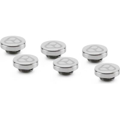 Thermal Grizzly DeltaMate Plug - Gloss Nickel (6-Pack), Raccord, Argent Thermal Grizzly DeltaMate Plug - Gloss Nickel (6-Pack), Raccord, Argent
