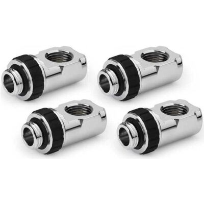 Alphacool Apex Grip adapter 90° OT/IT G1/4 rotatable chrome Set 4 pcs, Raccord, Argent Alphacool Apex Grip adapter 90° OT/IT G1/4 rotatable chrome Set 4 pcs, Raccord, Argent