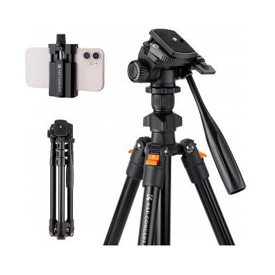 K&F Concept K234A0 Videostativ mit 3D-Kopf und Telefonhalter, Trépied K&F Concept K234A0 Videostativ mit 3D-Kopf und Telefonhalter, Trépied