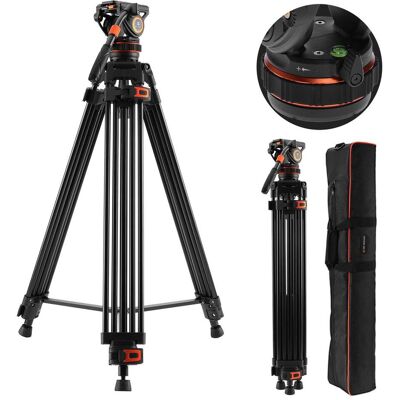 K&F Concept VA3+BV10 Trépied pour caméscope en alliage d'aluminium et de magnésium (Métal), Trépied, Gris K&F Concept VA3+BV10 Trépied pour caméscope en alliage d'aluminium et de magnésium (Métal), Trépied, Gris