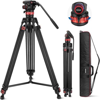 Neewer Professional Video Tripod With Adjustable Fluid Head (Métal), Trépied, Noir Neewer Professional Video Tripod With Adjustable Fluid Head (Métal), Trépied, Noir